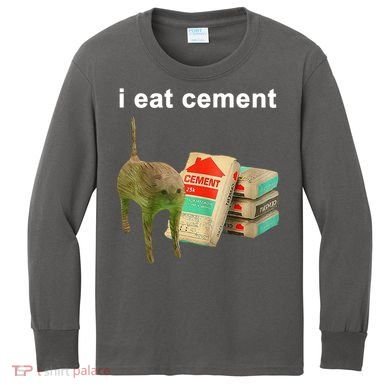 I Eat Cement Cursed Cat Oddly Specific Kids Long Sleeve Shirt