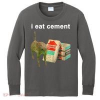 I Eat Cement Cursed Cat Oddly Specific Kids Long Sleeve Shirt thumb 0