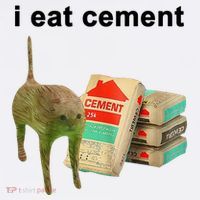 I Eat Cement Cursed Cat Oddly Specific Garment-Dyed Sweatshirt thumb 2