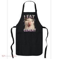 I Eat Cement Cursed Cat Funny Oddly Specific Dank Meme Apron thumb 0