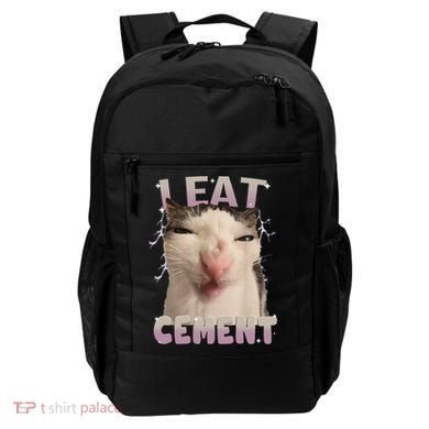 I Eat Cement Cursed Cat Funny Oddly Specific Dank Meme Backpack