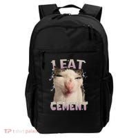 I Eat Cement Cursed Cat Funny Oddly Specific Dank Meme Backpack thumb 0