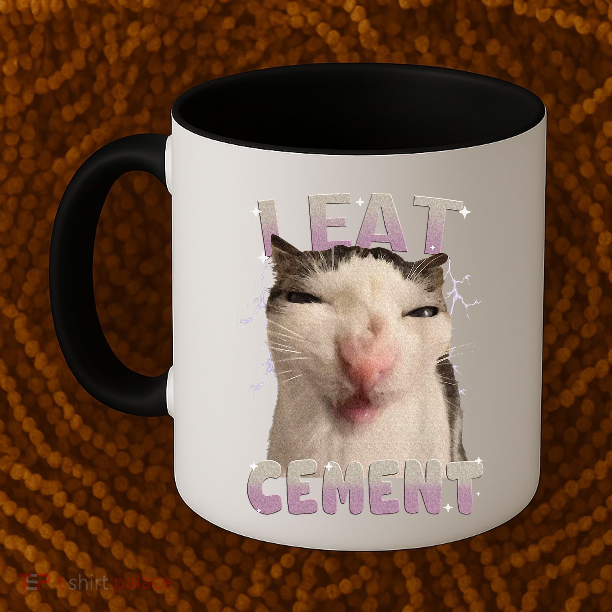 I Eat Cement Cursed Cat Funny Oddly Specific Dank Meme Coffee Mug