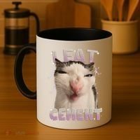 I Eat Cement Cursed Cat Funny Oddly Specific Dank Meme Coffee Mug thumb 4