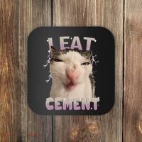 I Eat Cement Cursed Cat Funny Oddly Specific Dank Meme Coaster thumb 0