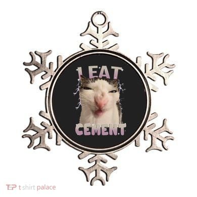 I Eat Cement Cursed Cat Funny Oddly Specific Dank Meme Ornament