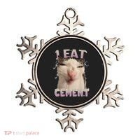 I Eat Cement Cursed Cat Funny Oddly Specific Dank Meme Ornament thumb 0