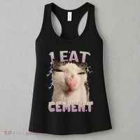 I Eat Cement Cursed Cat Funny Oddly Specific Dank Meme Women's Tank Top thumb 3
