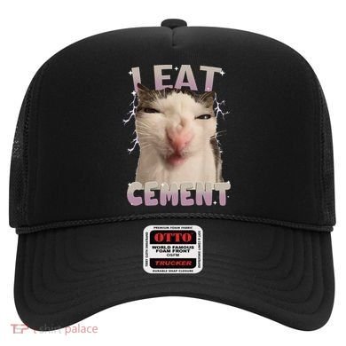 I Eat Cement Cursed Cat Funny Oddly Specific Dank Meme Hat