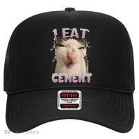 I Eat Cement Cursed Cat Funny Oddly Specific Dank Meme Hat thumb 0
