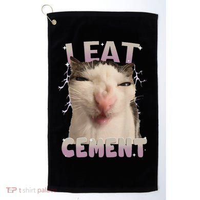 I Eat Cement Cursed Cat Funny Oddly Specific Dank Meme Golf Towel