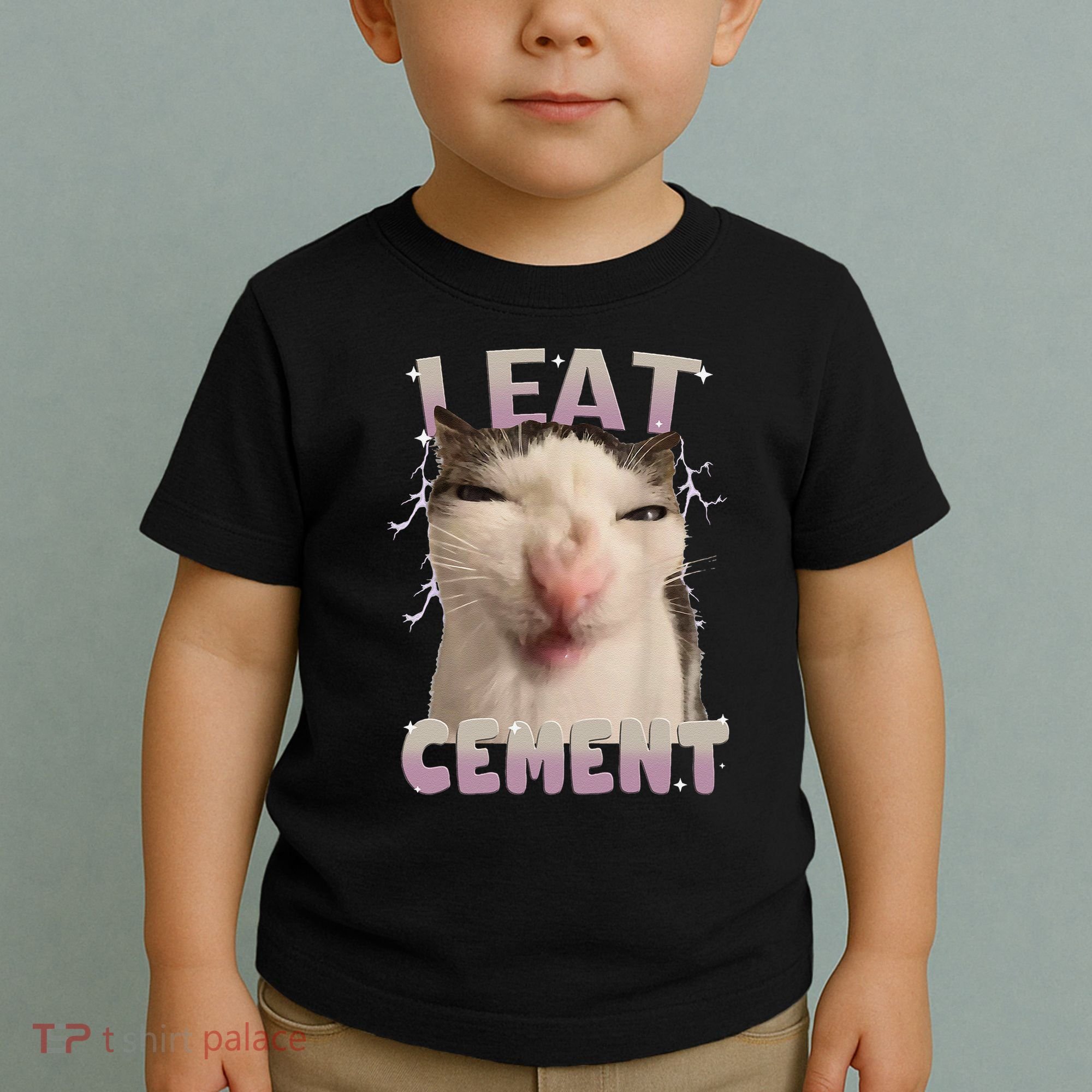 I Eat Cement Cursed Cat Funny Oddly Specific Dank Meme Toddler T-Shirt