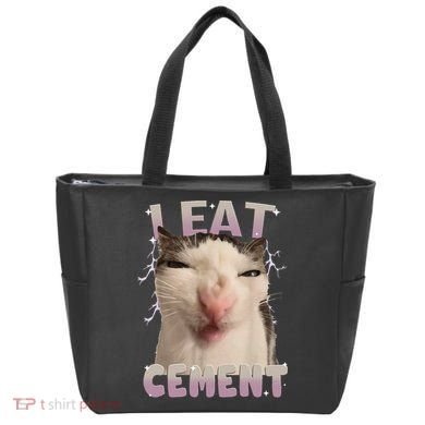 I Eat Cement Cursed Cat Funny Oddly Specific Dank Meme Tote Bag