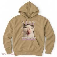 I Eat Cement Cursed Cat Funny Oddly Specific Dank Meme Hoodie thumb 0