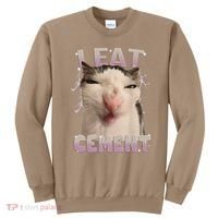 I Eat Cement Cursed Cat Funny Oddly Specific Dank Meme Sweatshirt thumb 0
