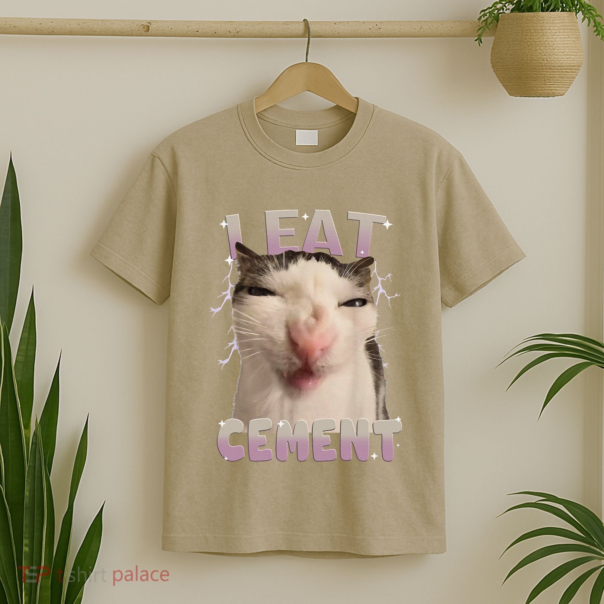 I Eat Cement Cursed Cat Funny Oddly Specific Dank Meme T-Shirt