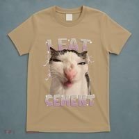 I Eat Cement Cursed Cat Funny Oddly Specific Dank Meme T-Shirt thumb 5