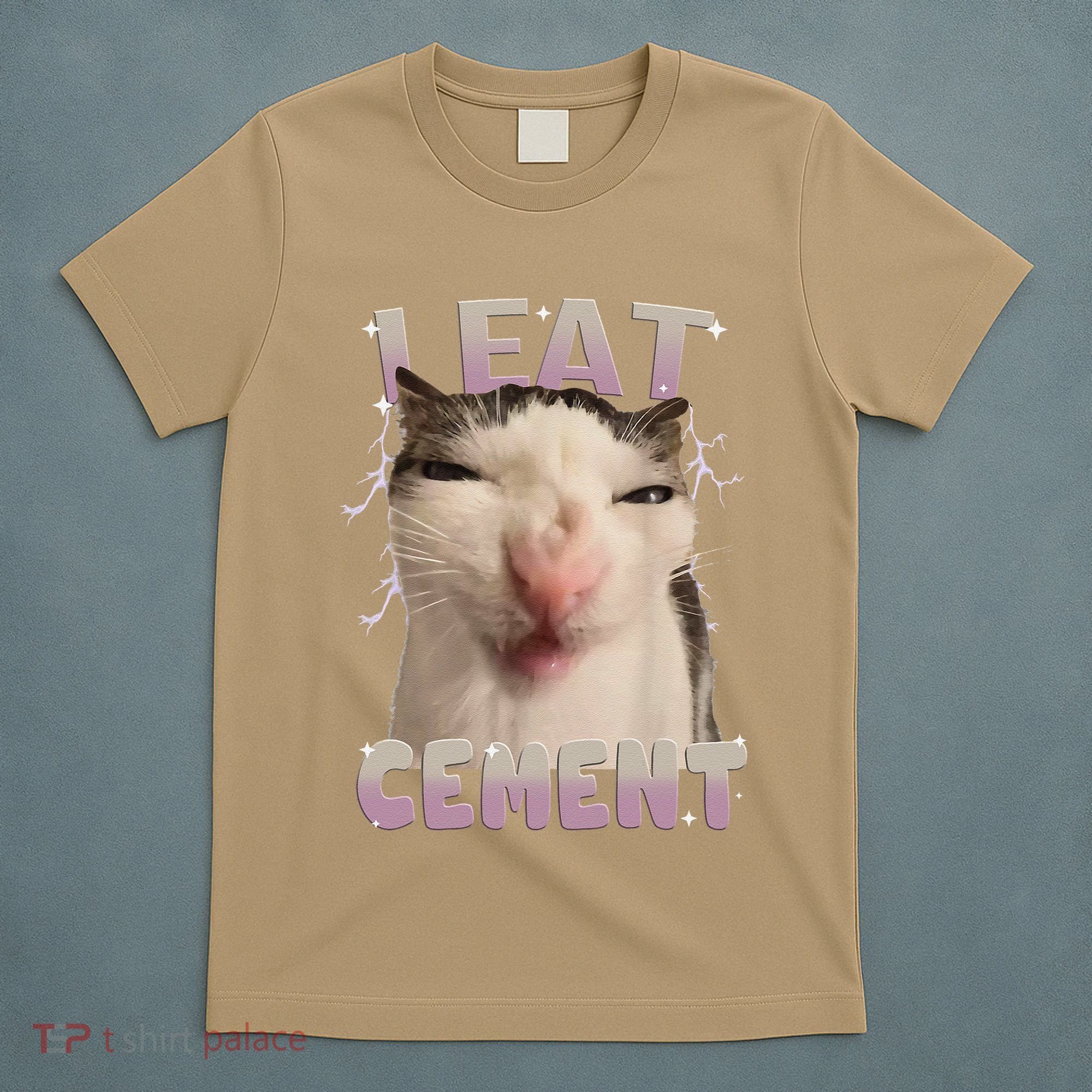 I Eat Cement Cursed Cat Funny Oddly Specific Dank Meme T-Shirt