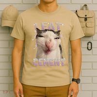 I Eat Cement Cursed Cat Funny Oddly Specific Dank Meme T-Shirt thumb 6