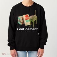 I Eat Cement Cursed Cat Funny Women's Sweatshirt thumb 0