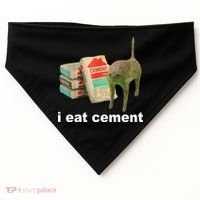 I Eat Cement Cursed Cat Funny USA-Made Doggie Bandana thumb 0