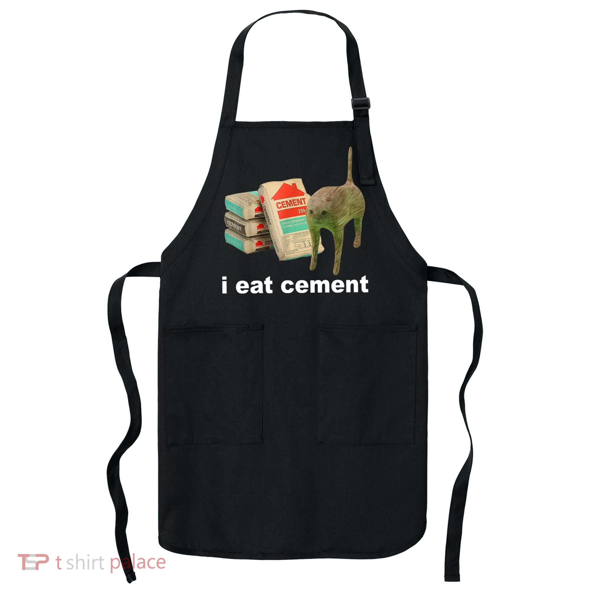 I Eat Cement Cursed Cat Funny Apron