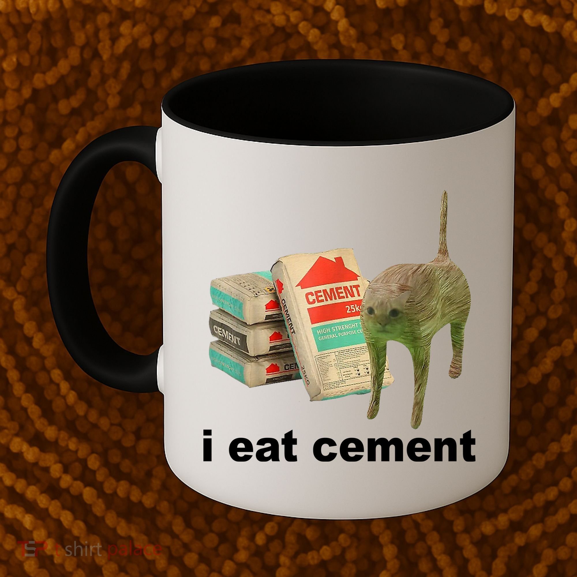 I Eat Cement Cursed Cat Funny Coffee Mug