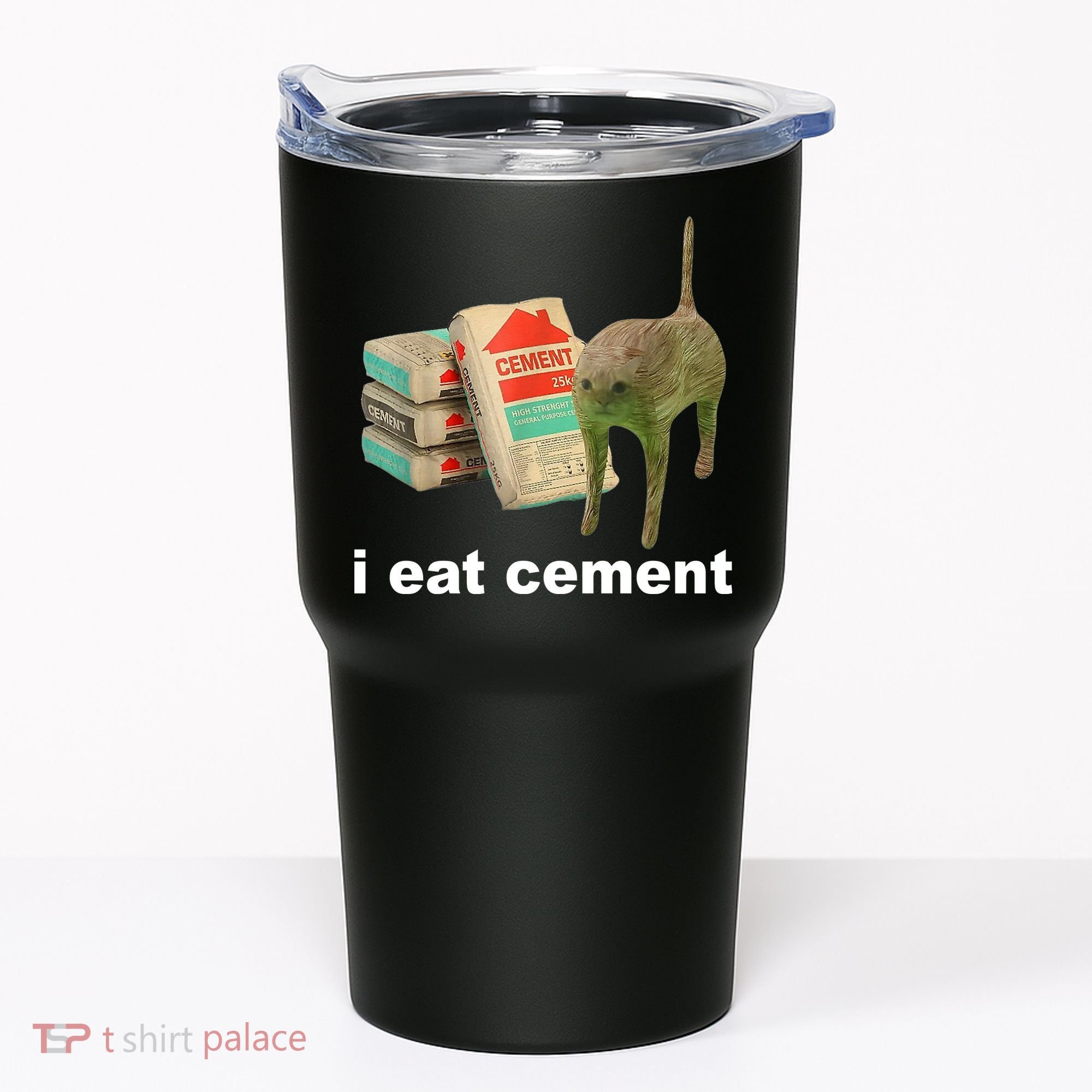 I Eat Cement Cursed Cat Funny Tumbler