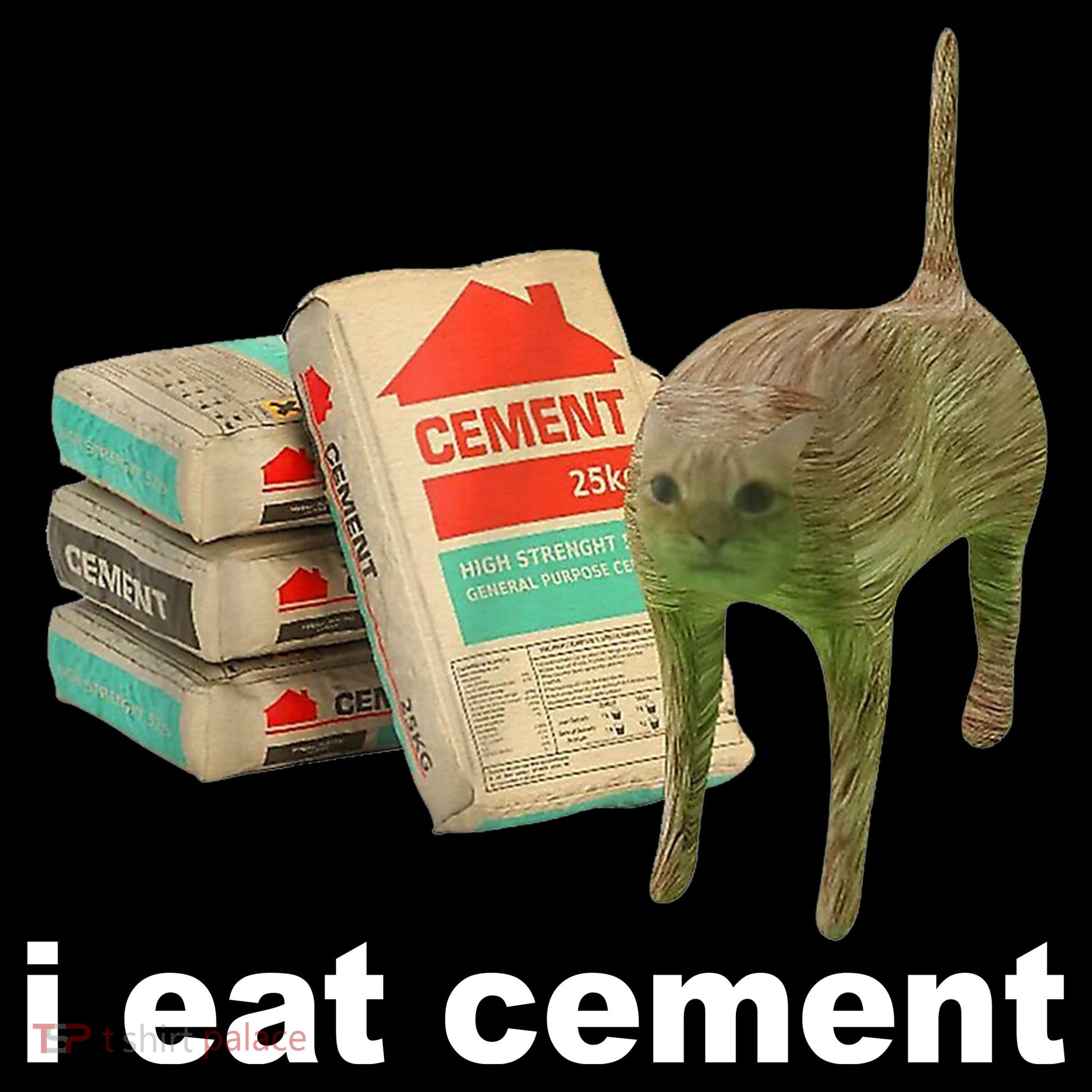 I Eat Cement Cursed Cat Funny Mousepad