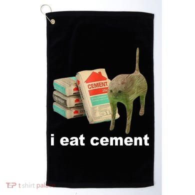 I Eat Cement Cursed Cat Funny Golf Towel