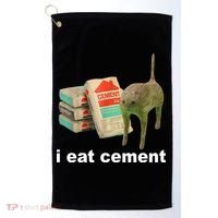 I Eat Cement Cursed Cat Funny Golf Towel thumb 0
