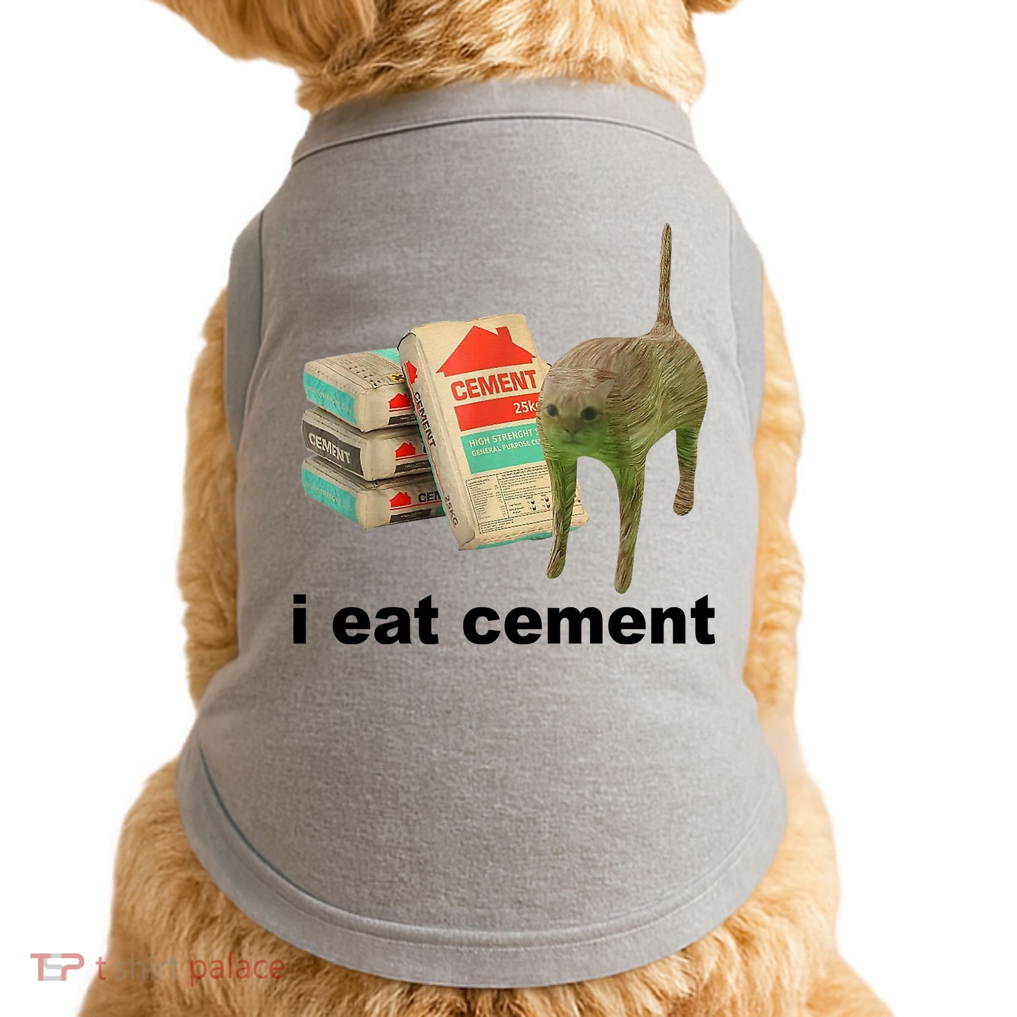 I Eat Cement Cursed Cat Funny Doggie Tank
