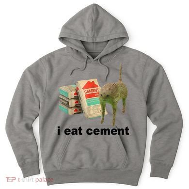 I Eat Cement Cursed Cat Funny Hoodie