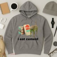 I Eat Cement Cursed Cat Funny Hoodie thumb 3