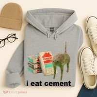 I Eat Cement Cursed Cat Funny Hoodie thumb 4