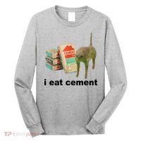I Eat Cement Cursed Cat Funny Long Sleeve Shirt thumb 0