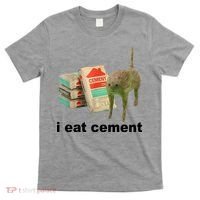 I Eat Cement Cursed Cat Funny T-Shirt thumb 0