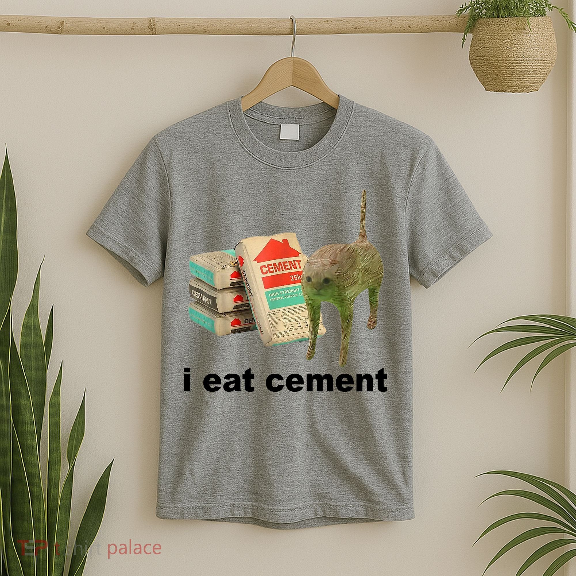 I Eat Cement Cursed Cat Funny T-Shirt
