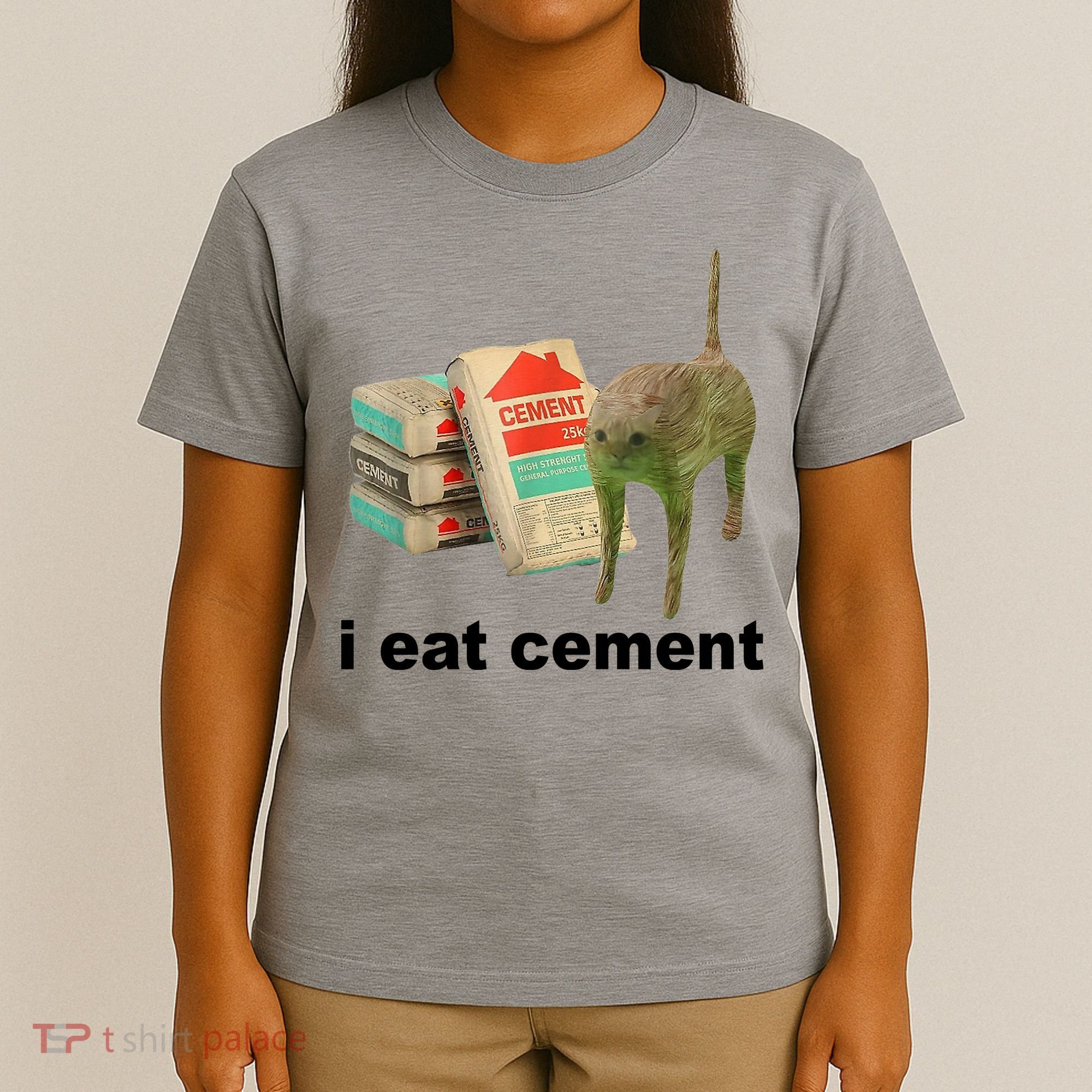 I Eat Cement Cursed Cat Funny T-Shirt