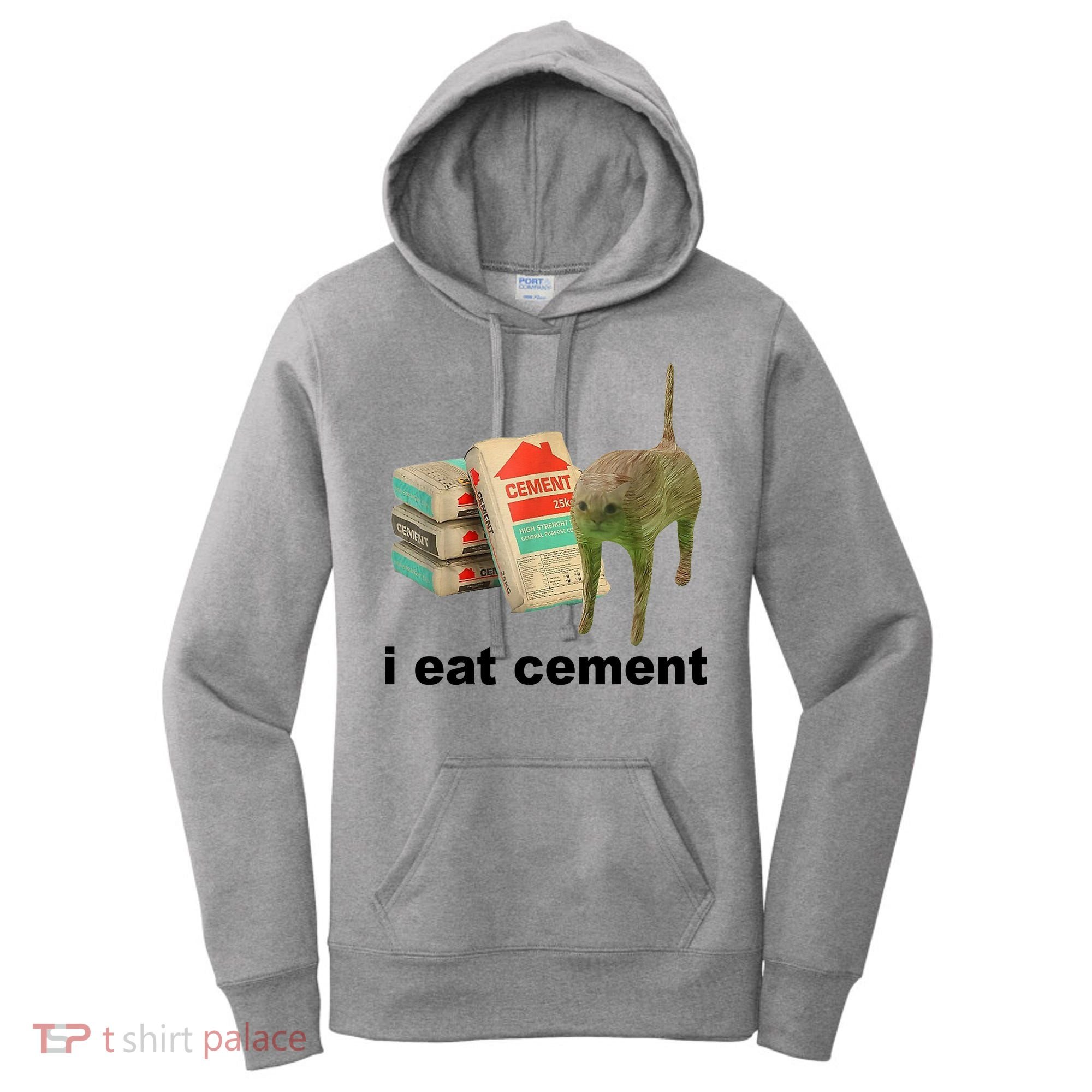 I Eat Cement Cursed Cat Funny Women's Hoodie