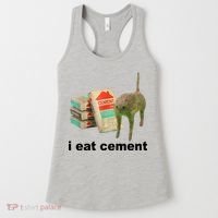 I Eat Cement Cursed Cat Funny Women's Tank Top thumb 0