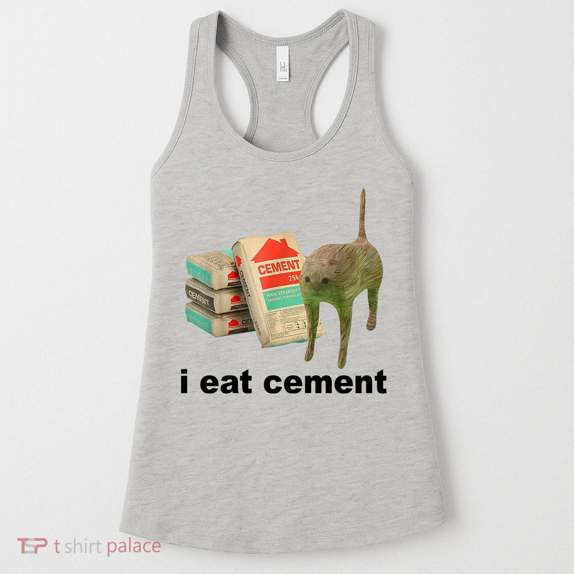 I Eat Cement Cursed Cat Funny Women's Tank Top