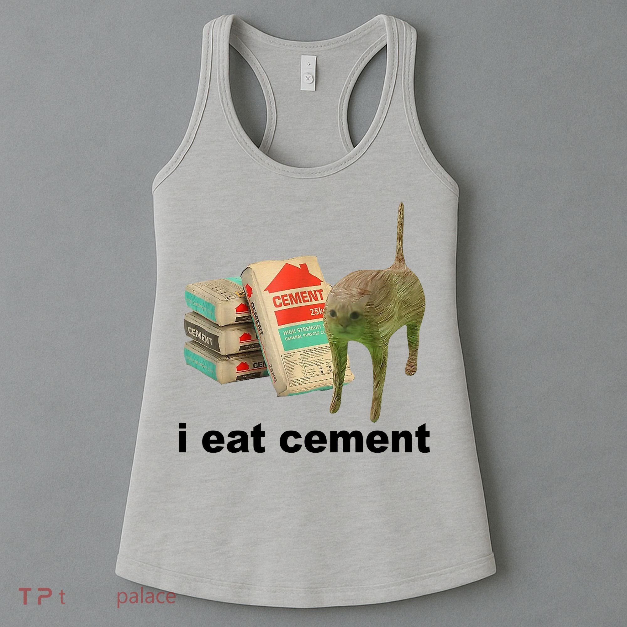 I Eat Cement Cursed Cat Funny Women's Tank Top