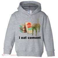 I Eat Cement Cursed Cat Funny Toddler Hoodie thumb 0