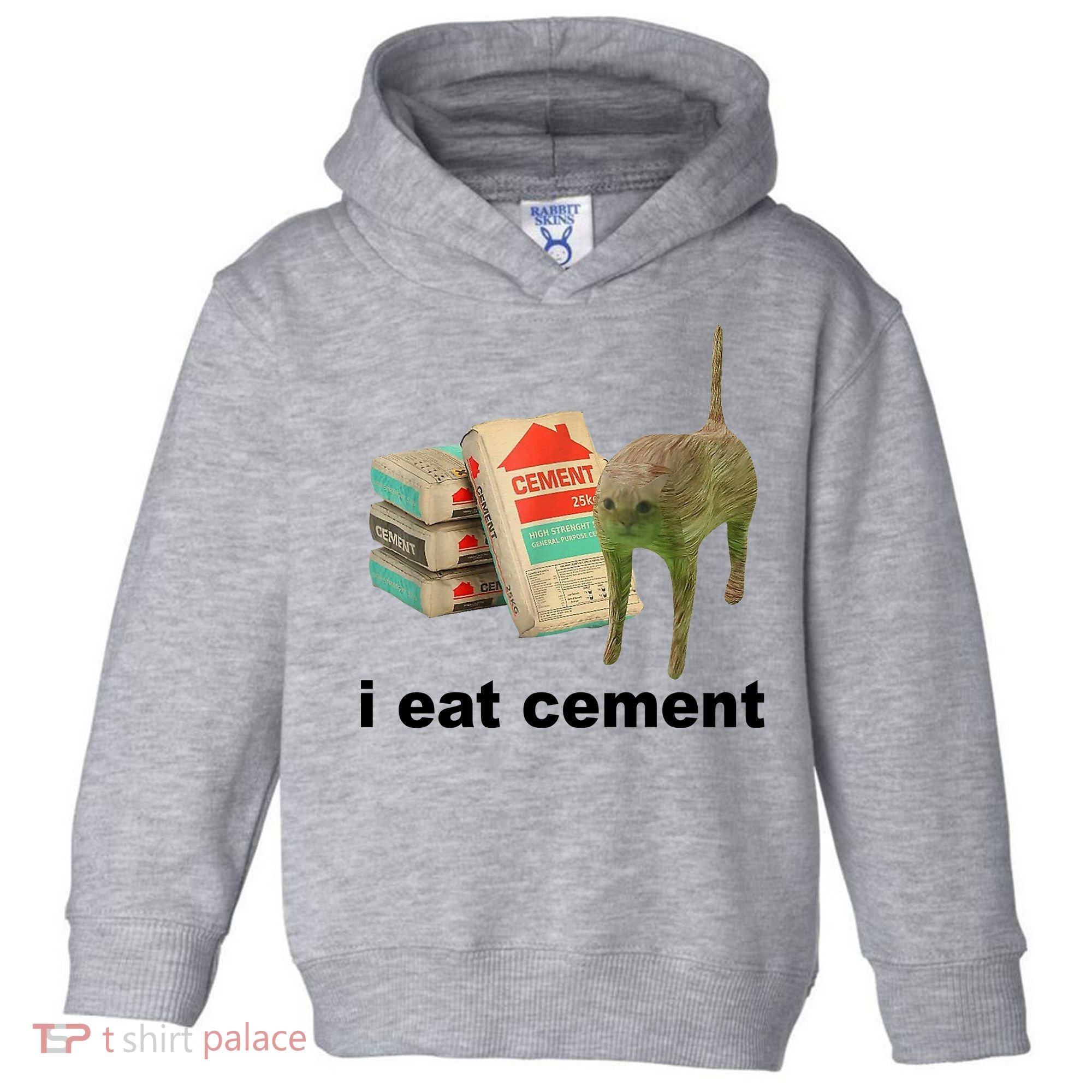 I Eat Cement Cursed Cat Funny Toddler Hoodie