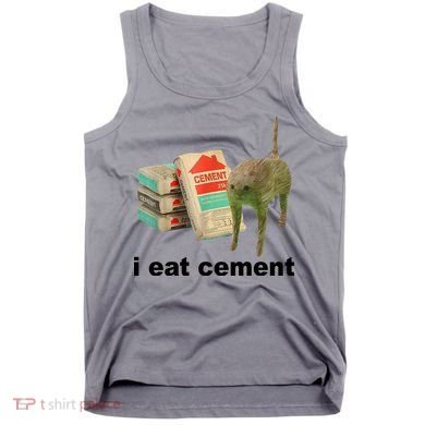 I Eat Cement Cursed Cat Funny Tank Top