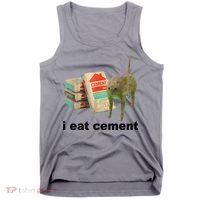 I Eat Cement Cursed Cat Funny Tank Top thumb 0