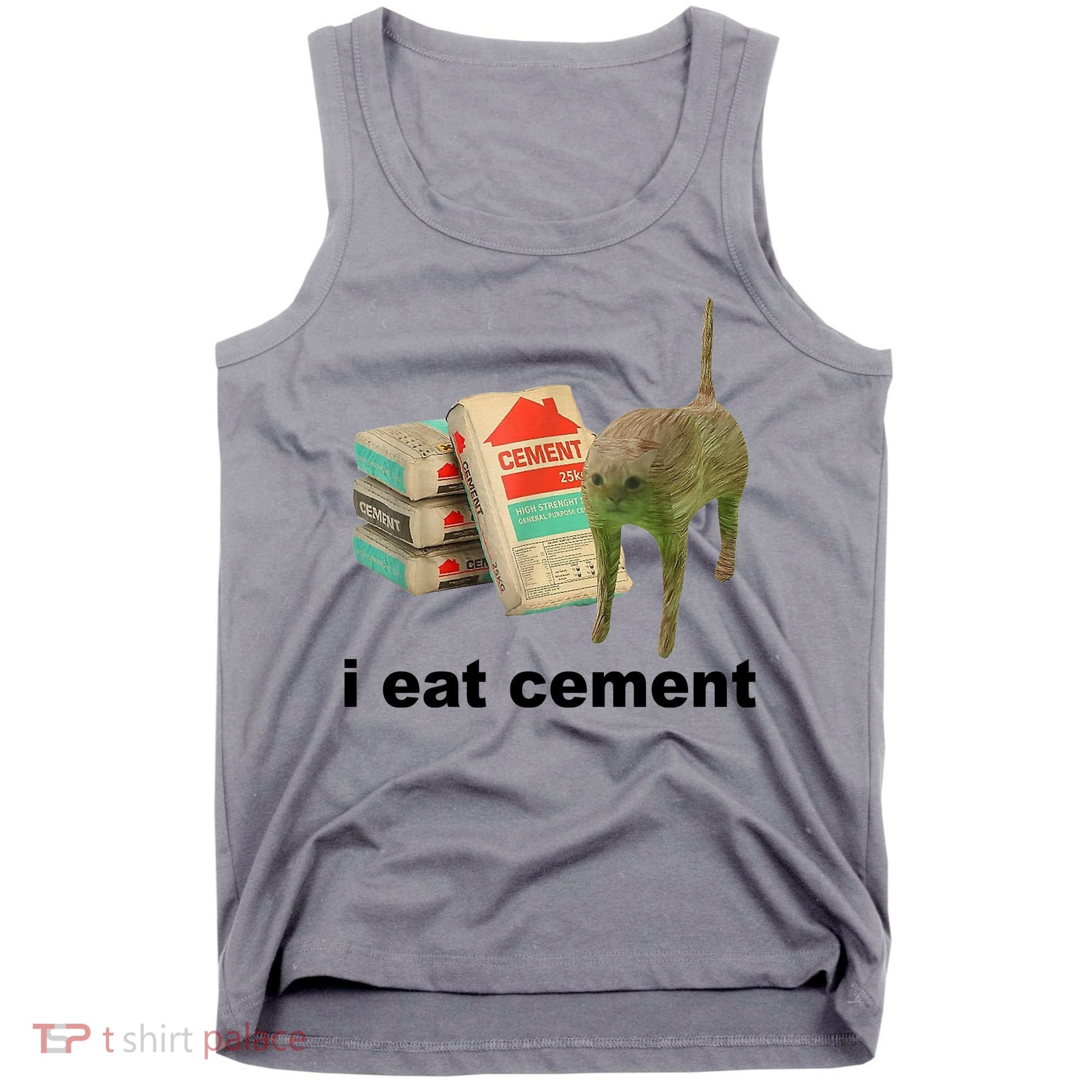 I Eat Cement Cursed Cat Funny Tank Top