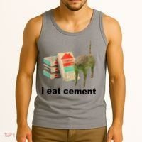 I Eat Cement Cursed Cat Funny Tank Top thumb 3