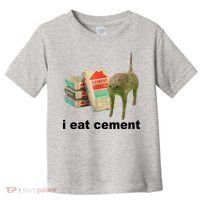 I Eat Cement Cursed Cat Funny Toddler T-Shirt thumb 0